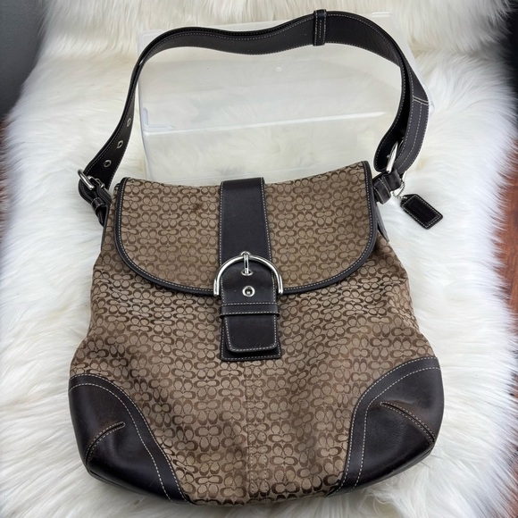 COACH SOHO MONOGRAM CONVERTIBLE SHOULDER CROSSBODY BAG - Picture 1 of 13